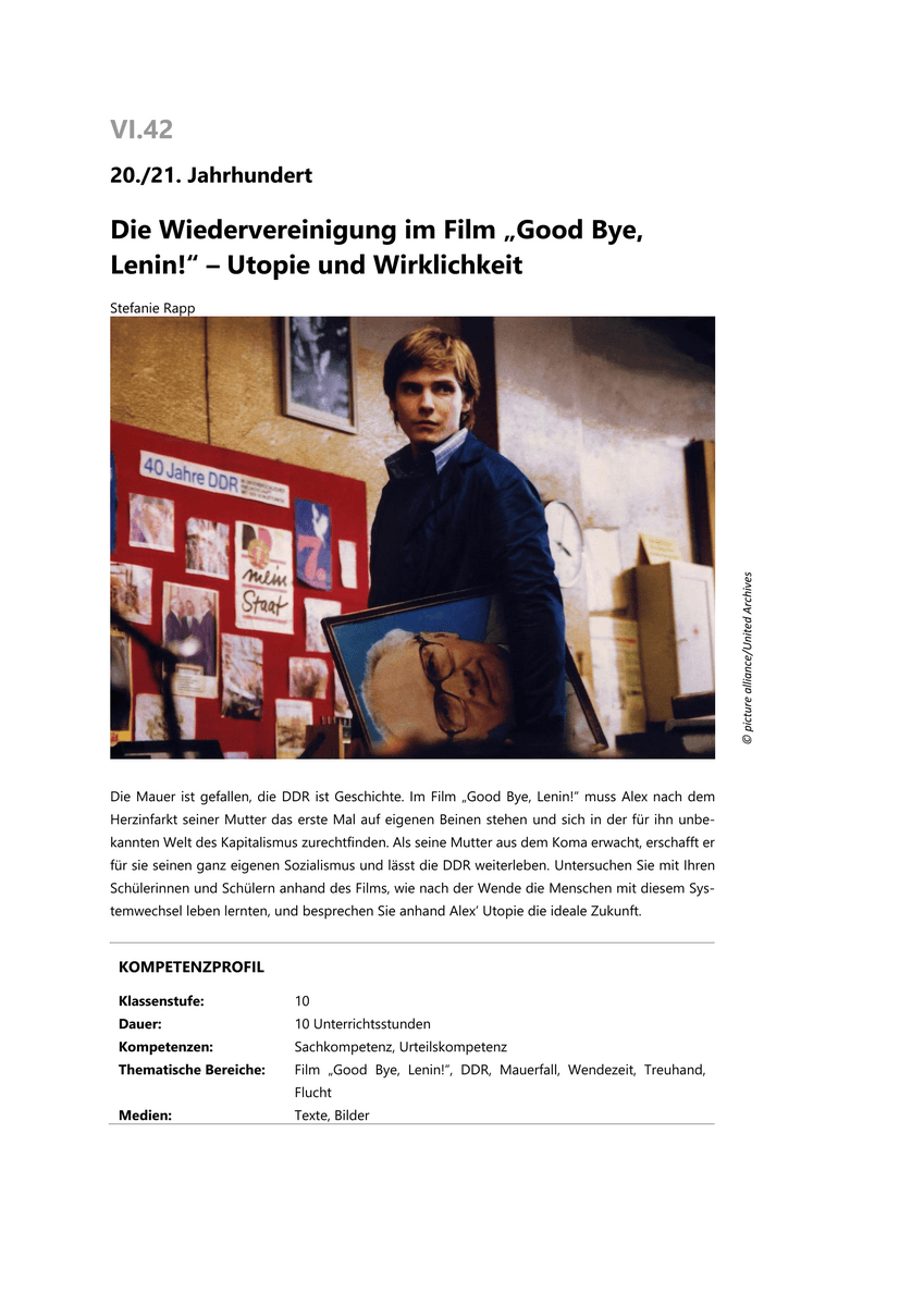 Die Wiedervereinigung im Film „Good Bye, Lenin!“
