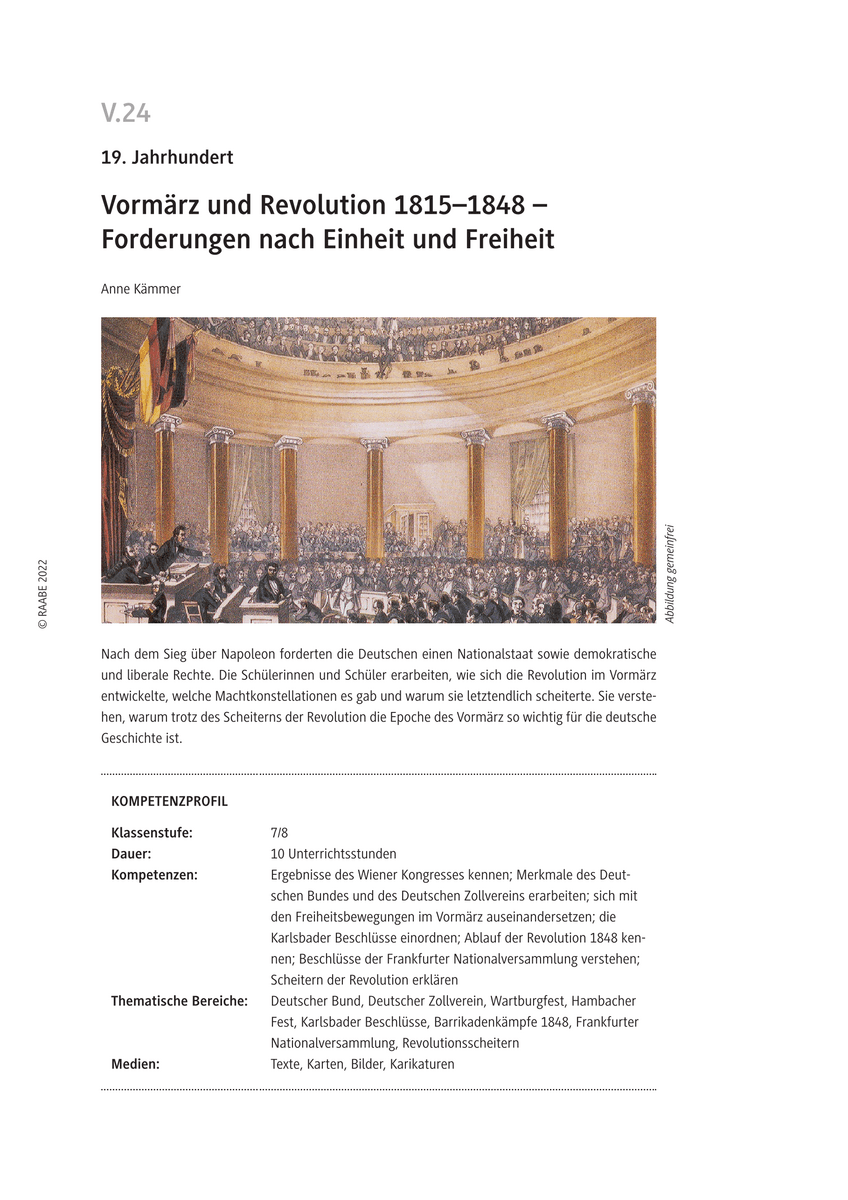 Vormärz und Revolution 1815 bis 1848