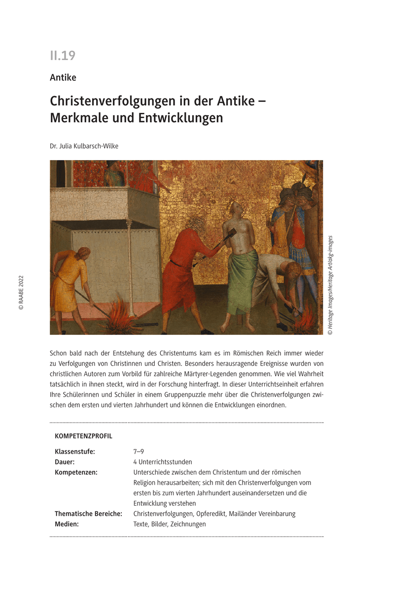 Christenverfolgungen in der Antike