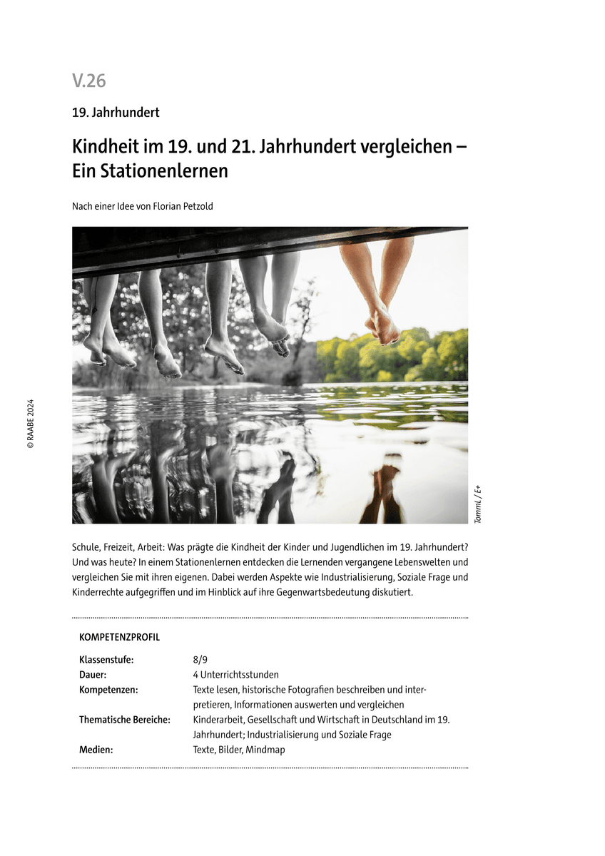 Kindheit im 19. und 21. Jahrhundert vergleichen