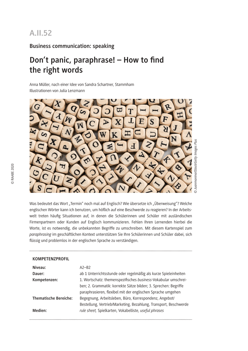 Don't panic, paraphrase!