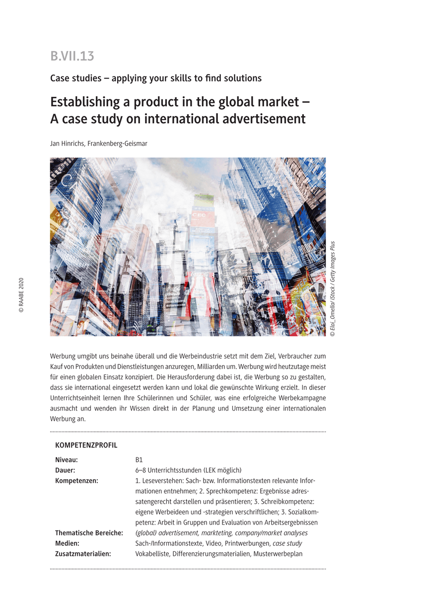 Establishing a product in the global market