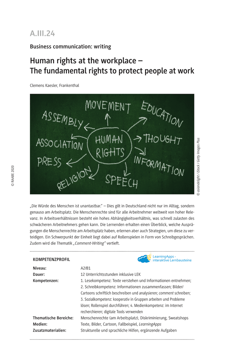 Human rights at the workplace