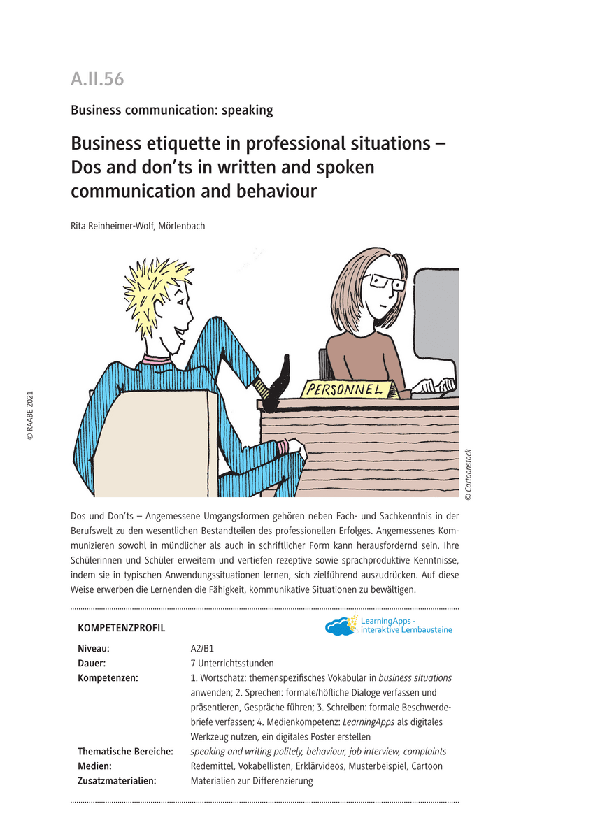 Business etiquette in professional situations