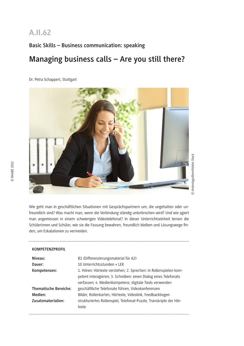 Managing business calls