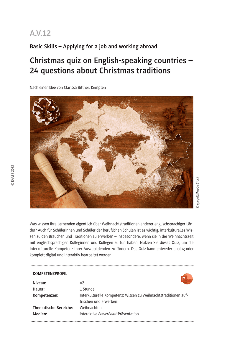 Christmas quiz on English-speaking countries