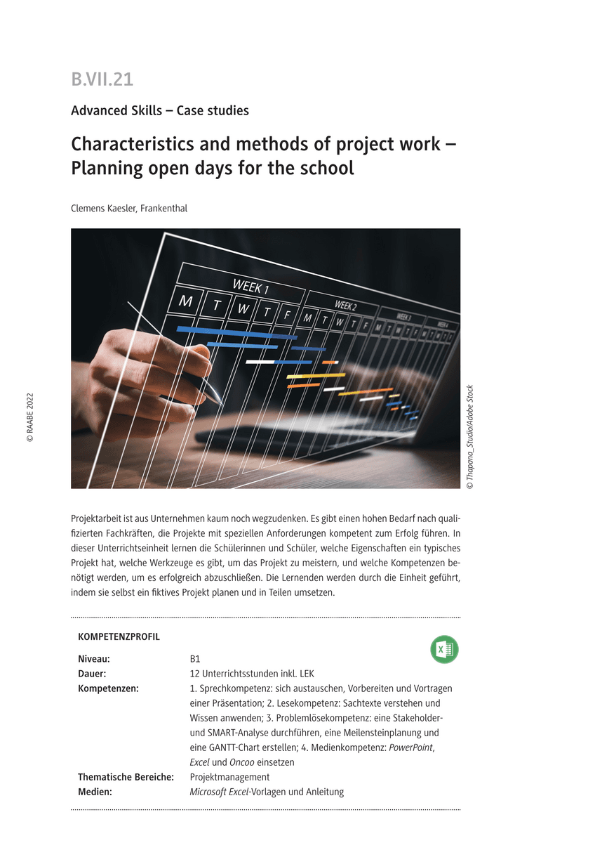Characteristics and methods of project work