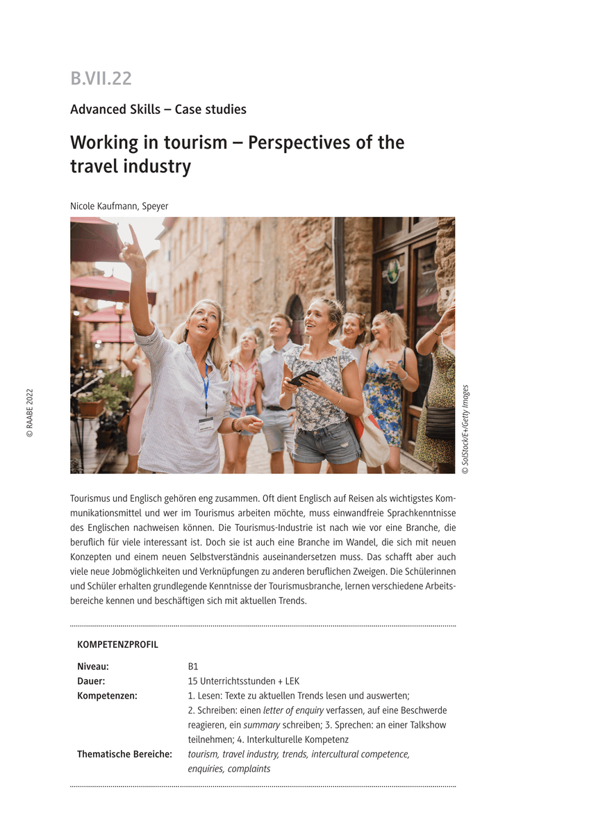 Working in tourism