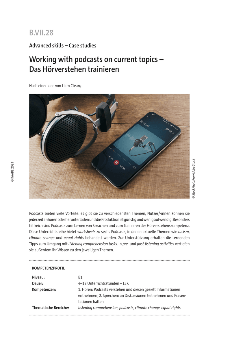 Working with podcasts on current topics