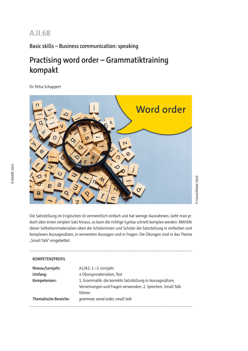 Practising word order