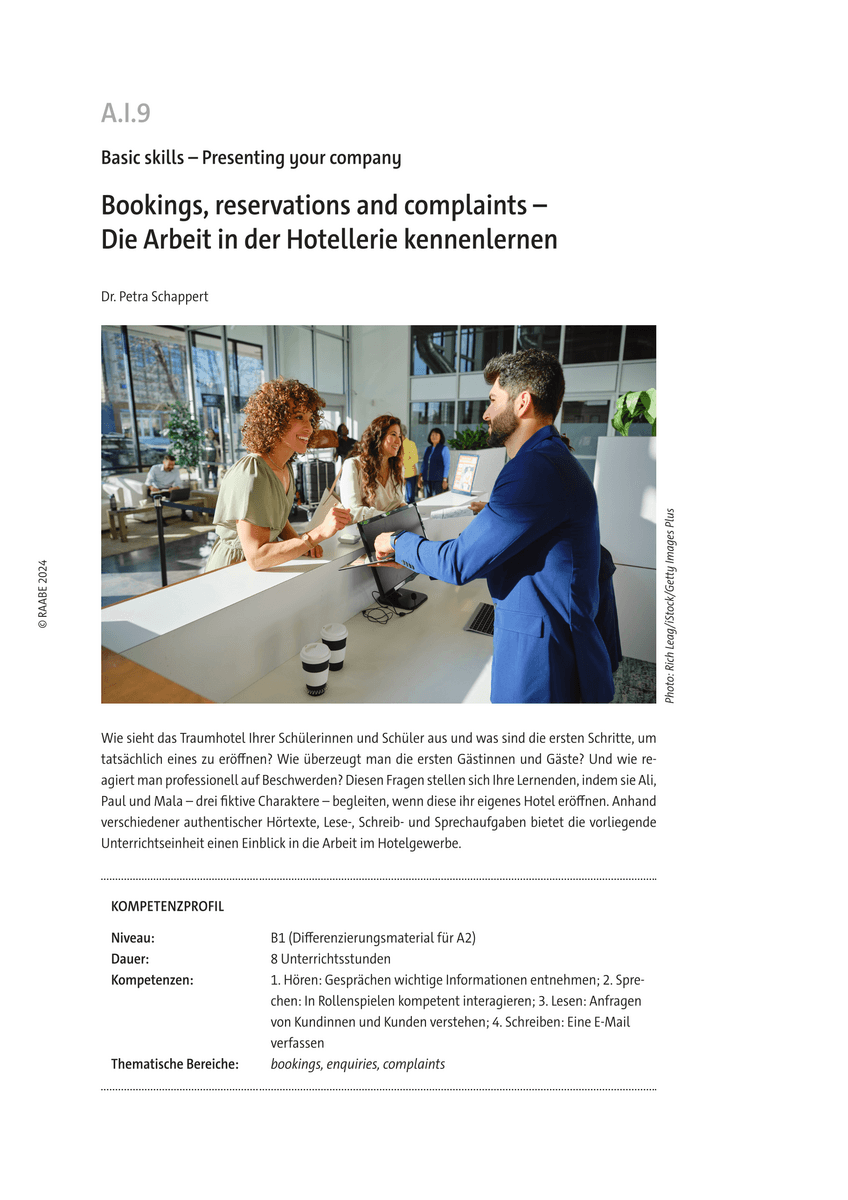 Bookings, reservations and complaints