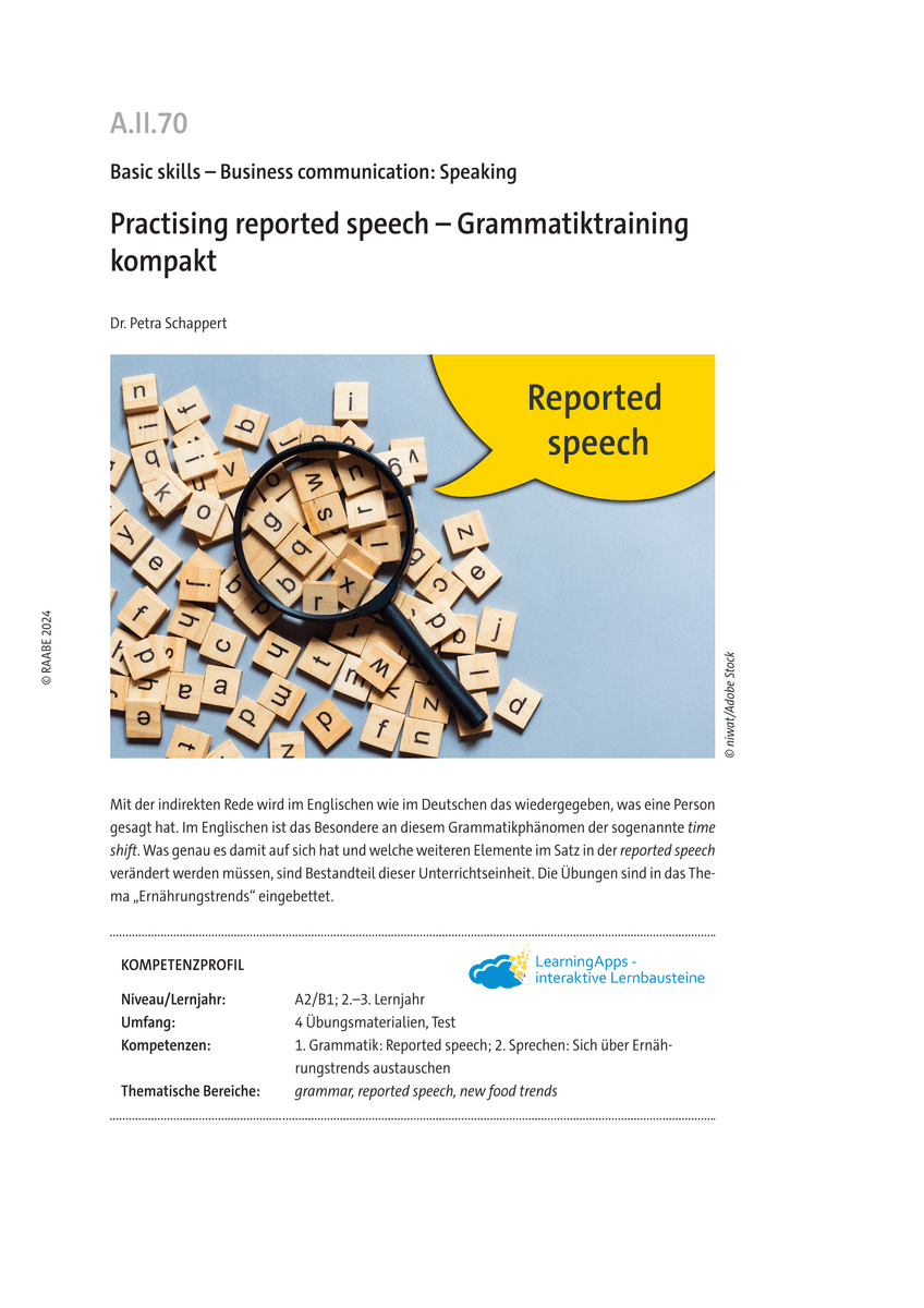 Practising reported speech