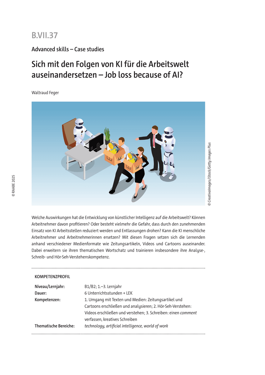 Sich mit den Folgen von KI für die Arbeitswelt auseinandersetzen