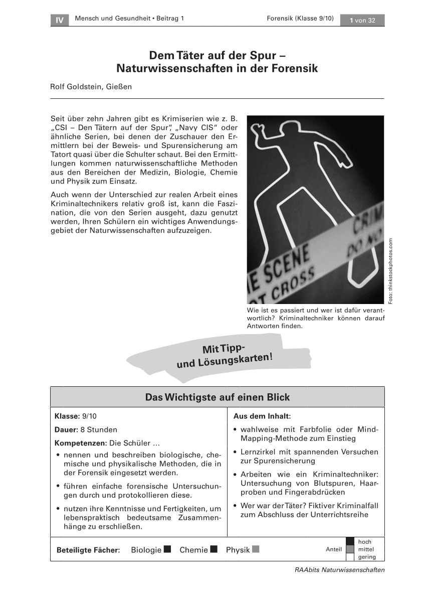 Dem Täter auf der Spur