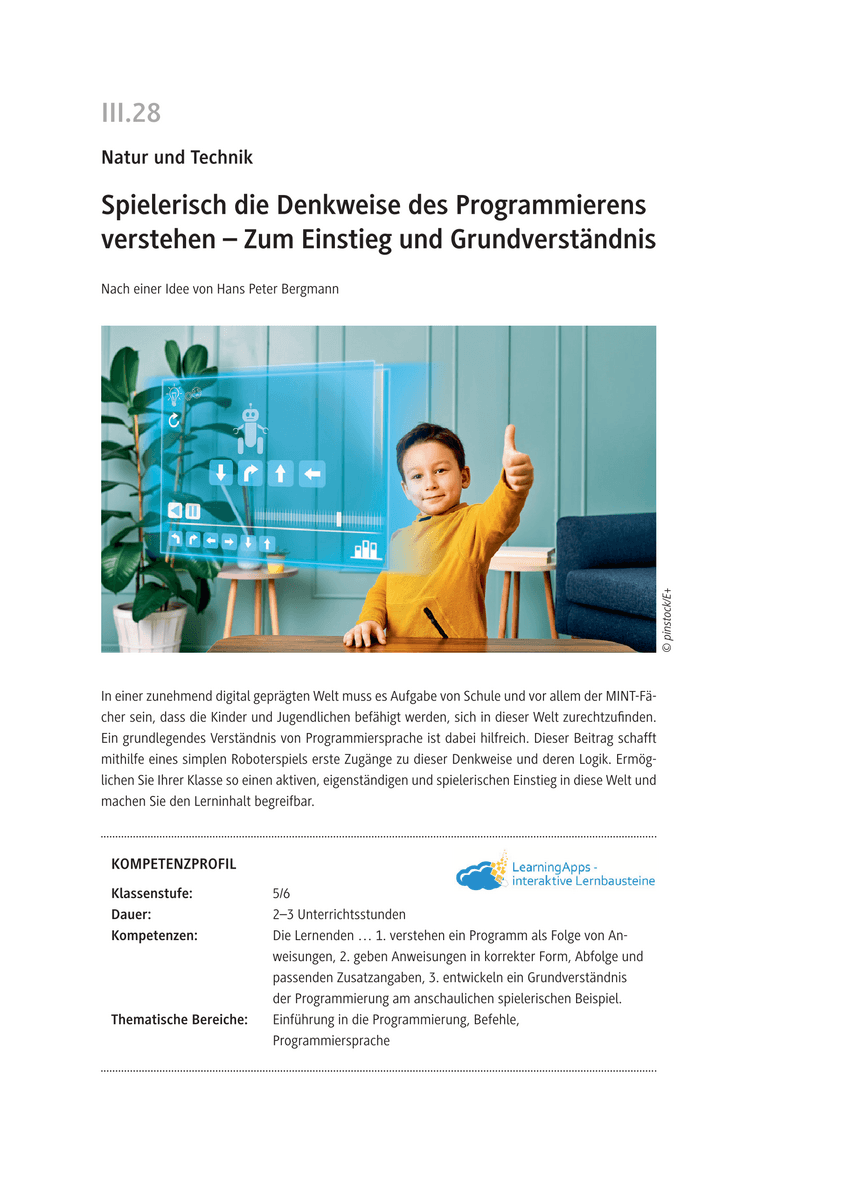 Spielerisch die Denkweise des Programmierens verstehen