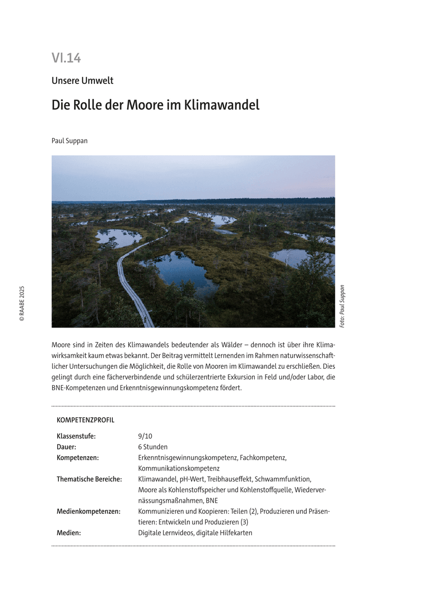 Die Rolle der Moore im Klimawandel