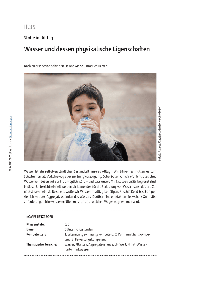 Wasser und dessen physikalische Eigenschaften