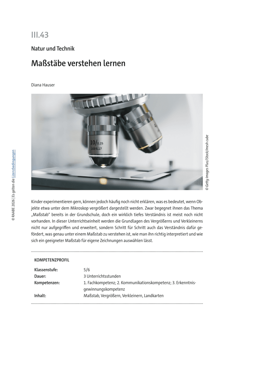 Maßstäbe verstehen lernen