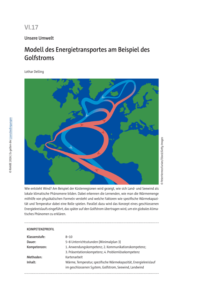 Modell des Energietransportes am Beispiel des Golfstroms