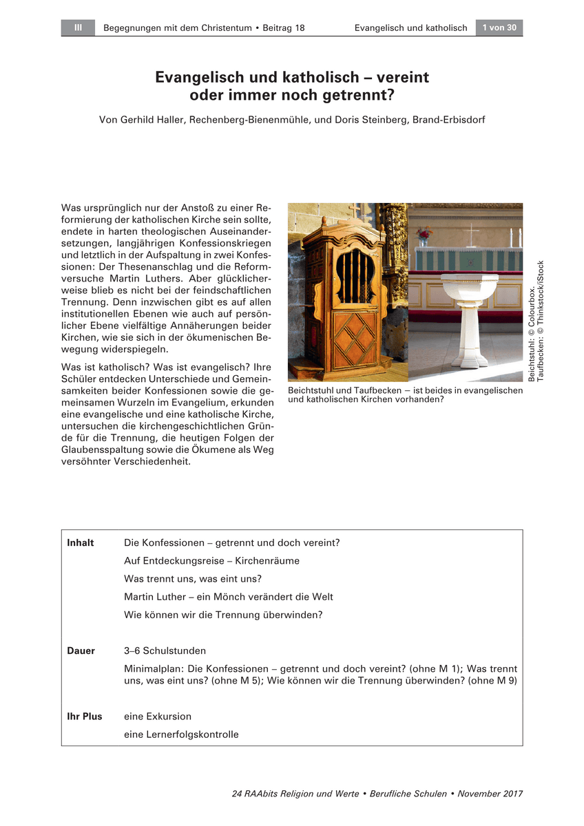 Evangelisch und katholisch