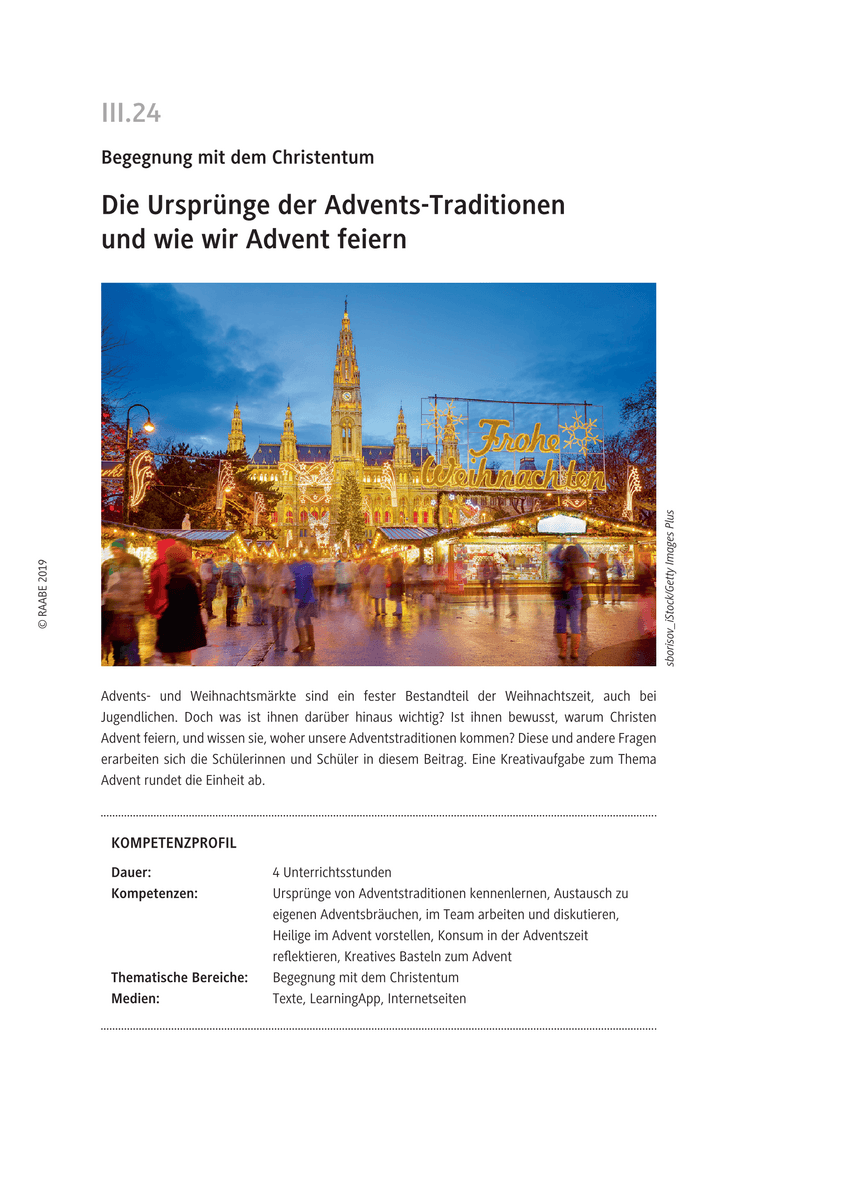 Die Ursprünge der Advents-Traditionen