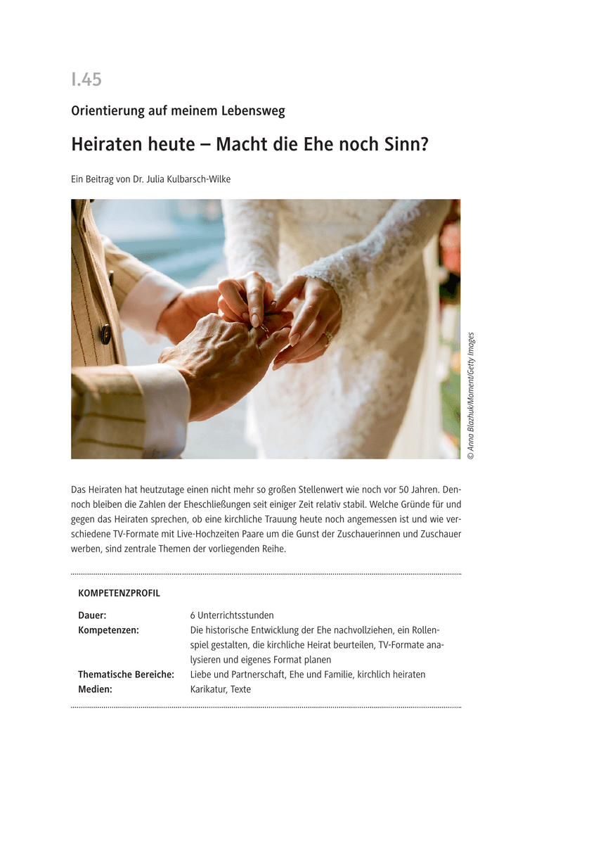 Heiraten heute