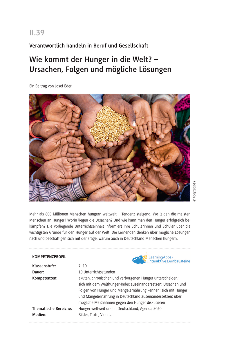 Wie kommt der Hunger in die Welt?