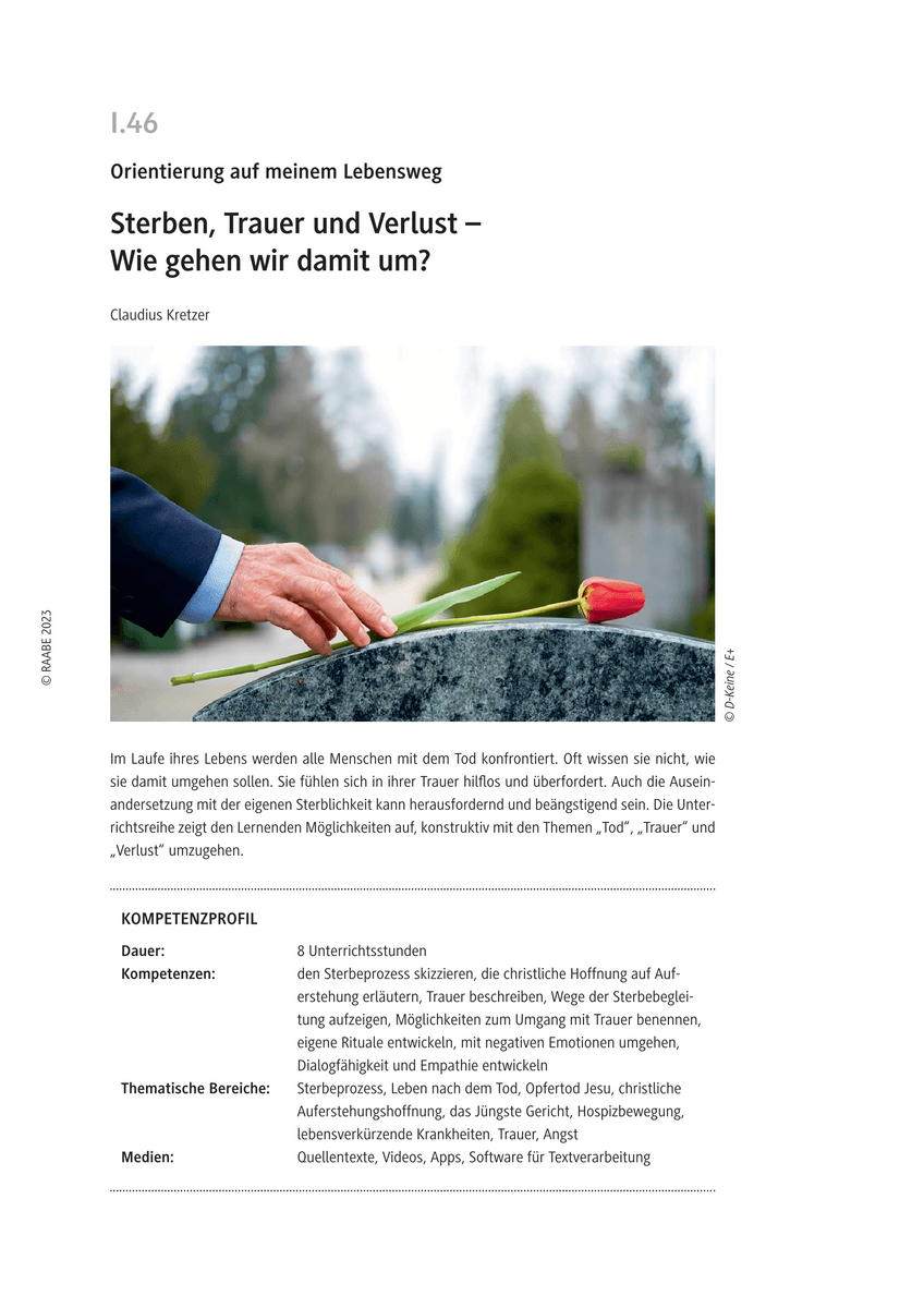 Sterben, Trauer und Verlust