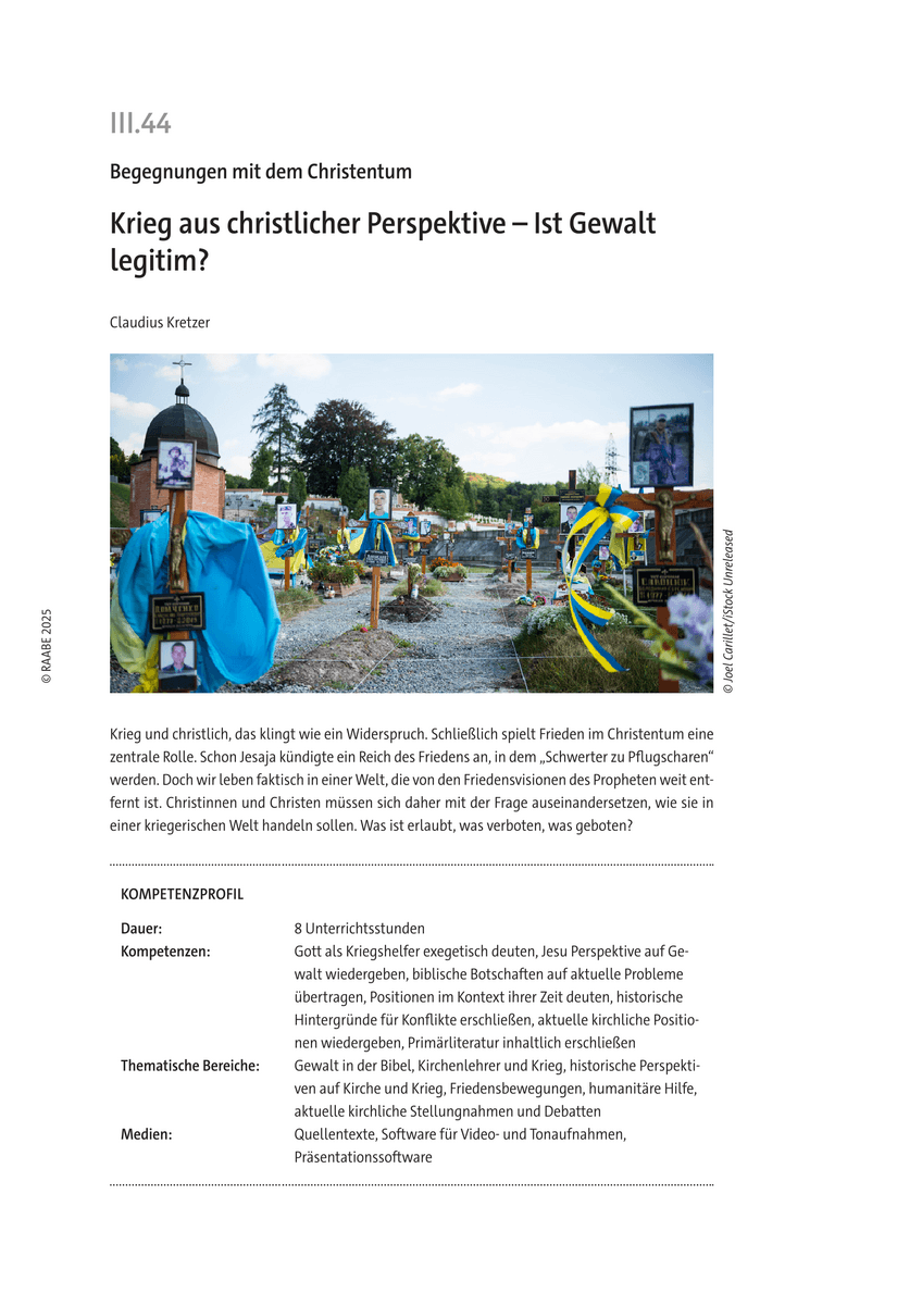 Krieg aus christlicher Perspektive