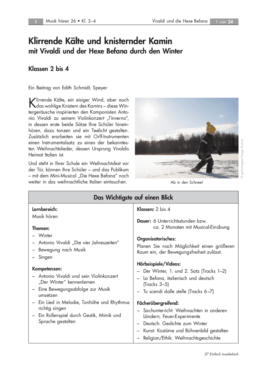 Mit Vivaldi und der Hexe Befana durch den Winter