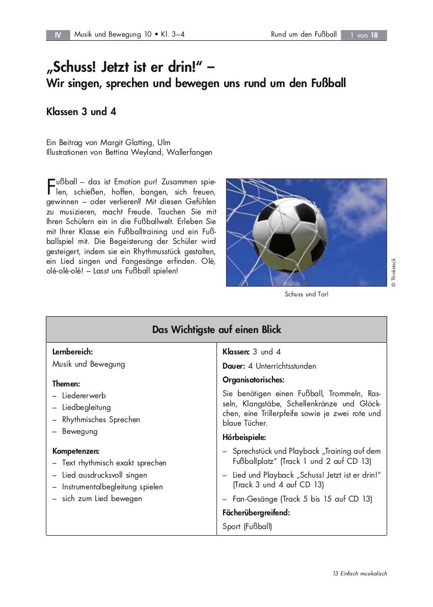 Wir singen, sprechen und bewegen uns rund um den Fußball