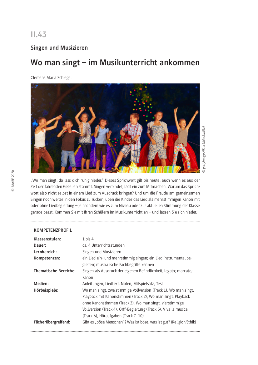 Im Musikunterricht ankommen