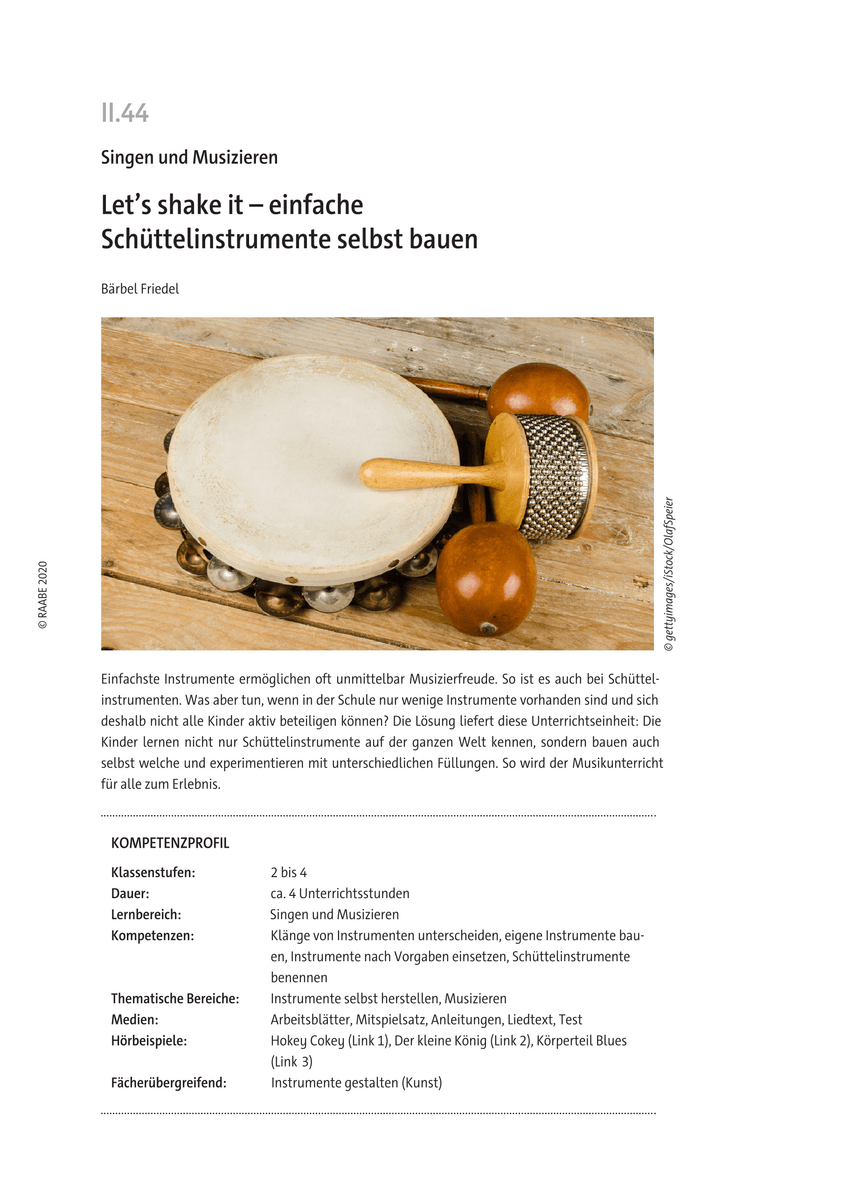 Einfache Schüttelinstrumente selbst bauen
