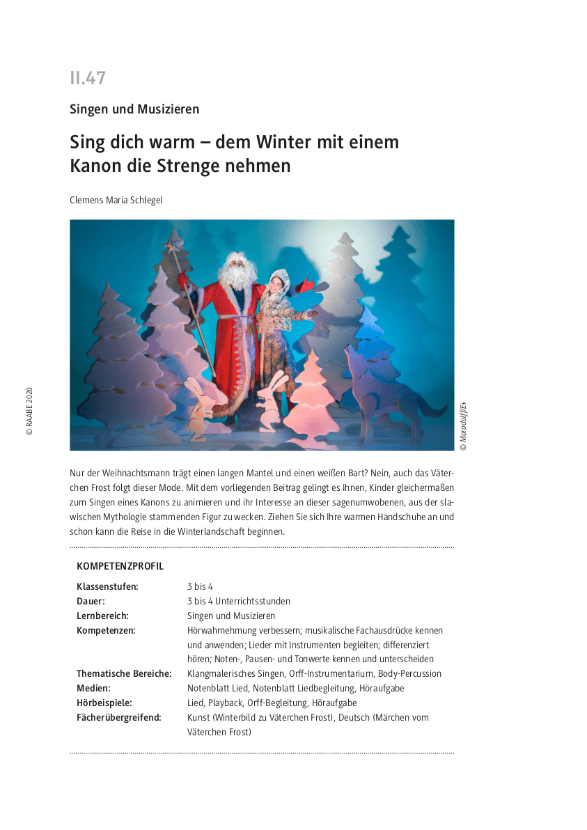 Dem Winter mit einem Kanon die Strenge nehmen