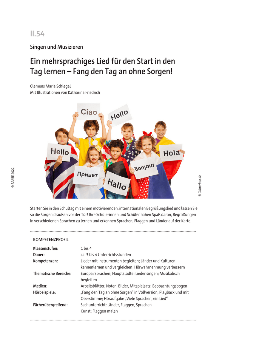 Ein mehrsprachiges Lied für den Start in den Tag lernen