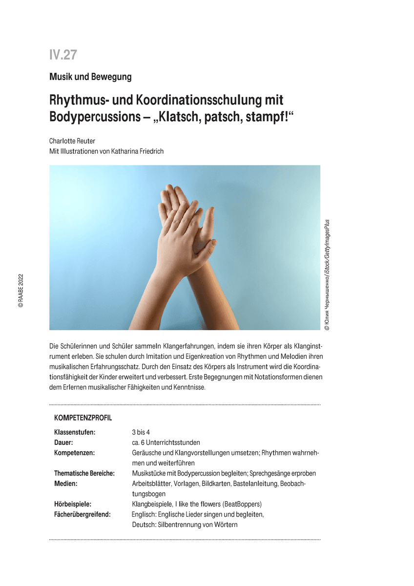 Rhythmus- und Koordinationsschulung mit Bodypercussions