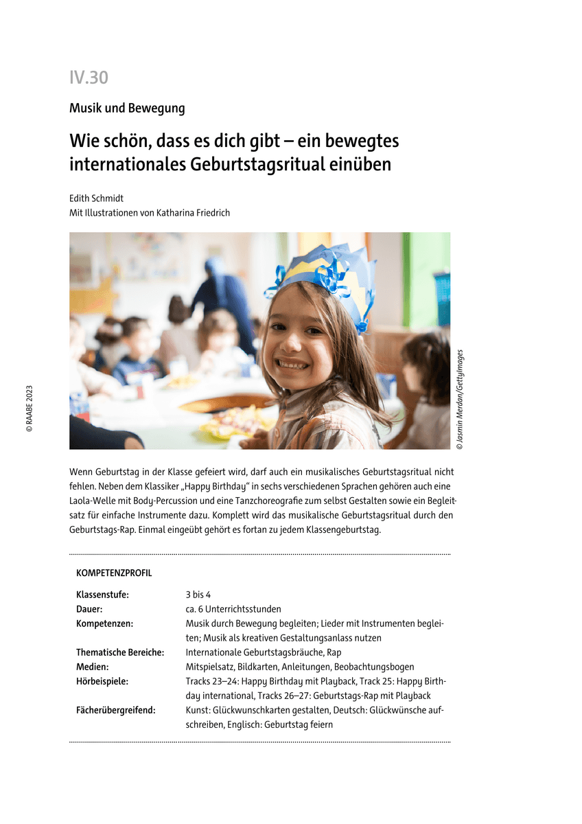 Ein bewegtes Geburtstagsritual einüben