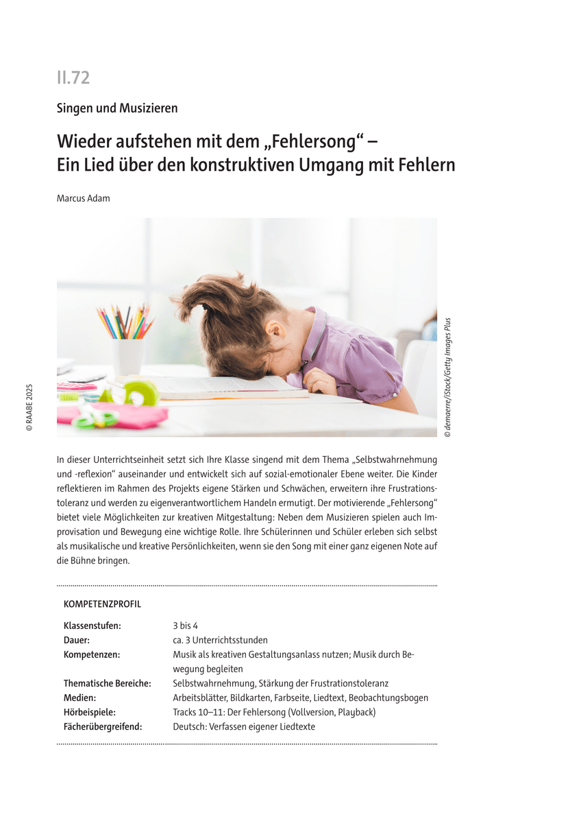 Wieder aufstehen mit dem "Fehlersong"