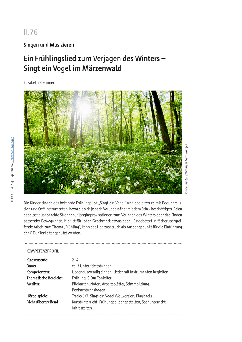 Ein Frühlingslied zum Verjagen des Winters