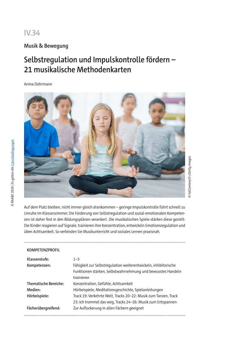 Selbstregulation und Impulskontrolle fördern