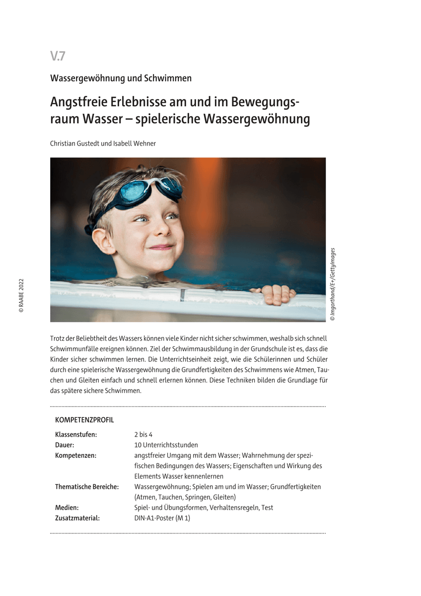 Angstfreie Erlebnisse am und im Bewegungsraum Wasser