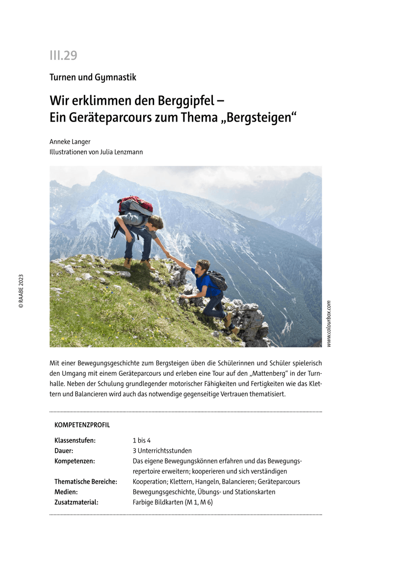 Wir erklimmen den Berggipfel