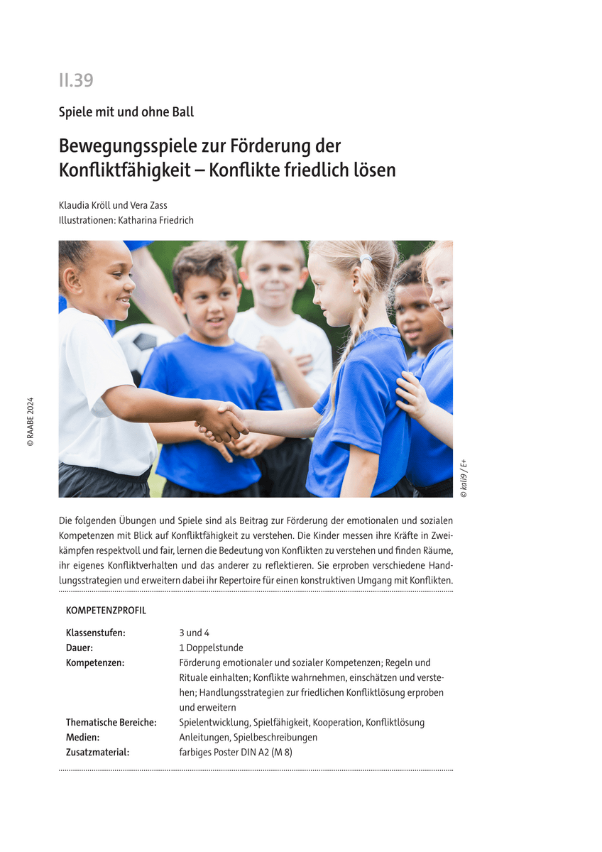 Bewegungsspiele zur Förderung der Konfliktfähigkeit