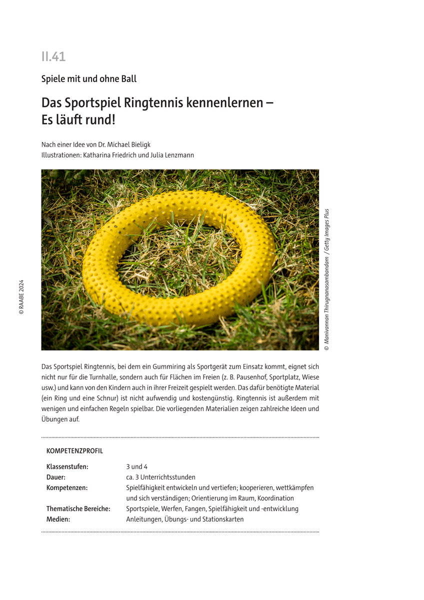 Das Sportspiel Ringtennis kennenlernen
