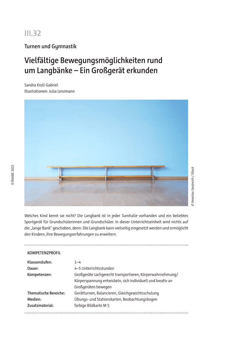 Vielfältige Bewegungsmöglichkeiten rund um Langbänke