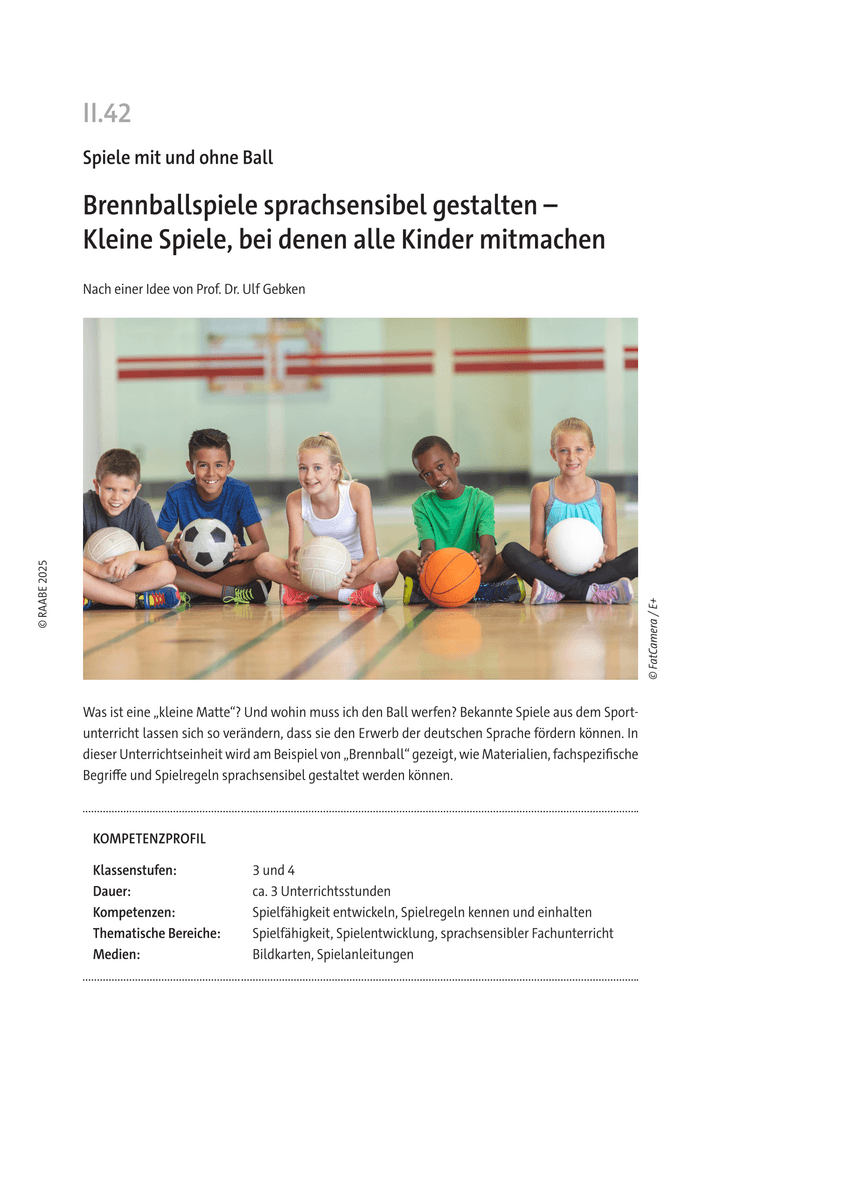 Brennballspiele sprachsensibel gestalten