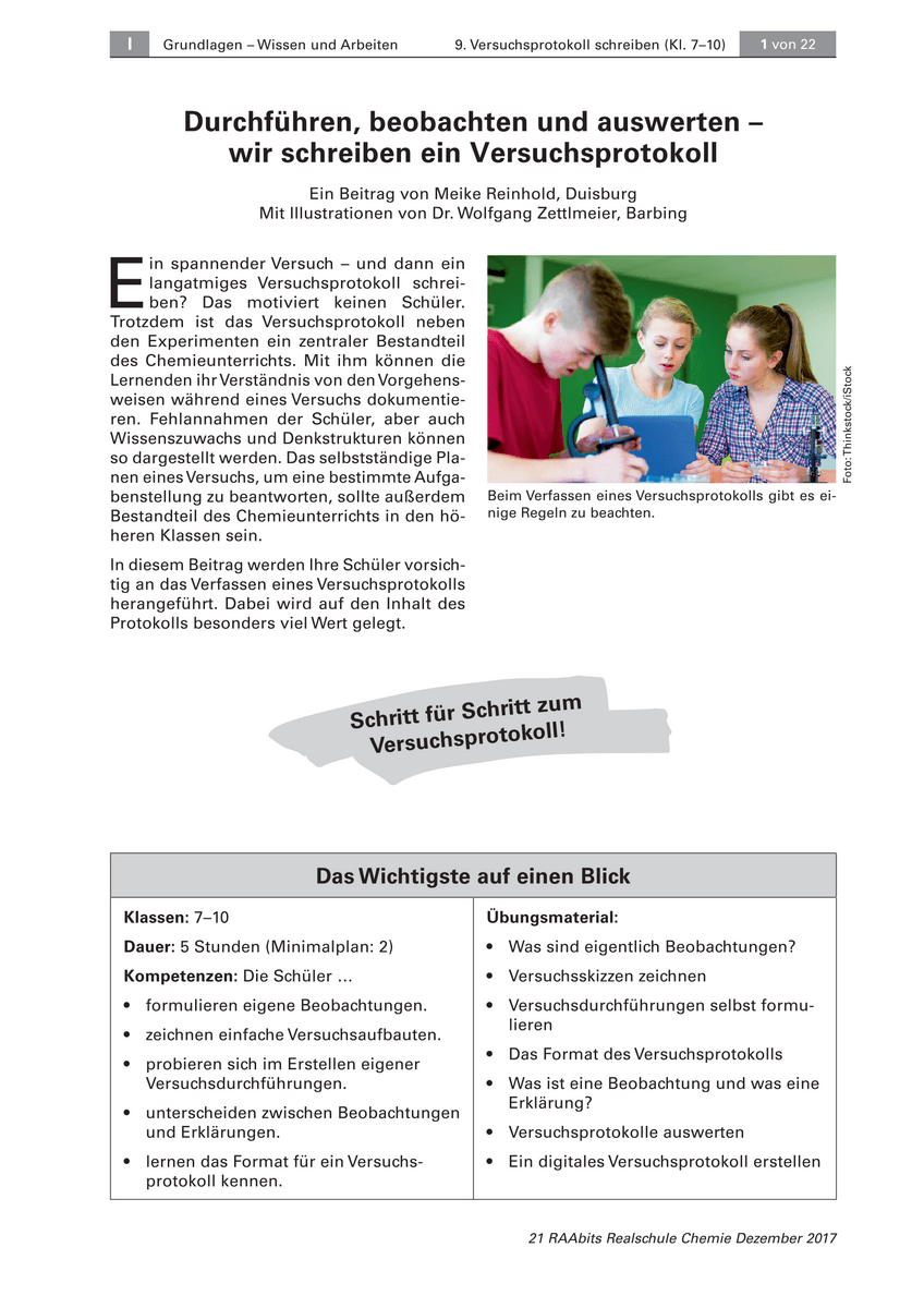Durchführen, beobachten und auswerten