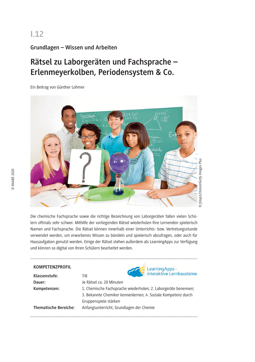 Rätsel zu Laborgeräten und Fachsprache
