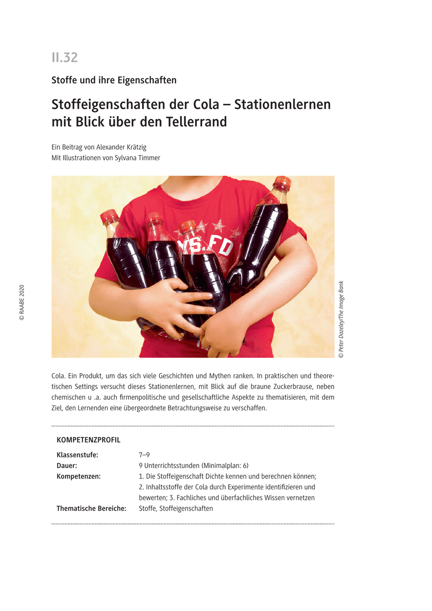 Stoffeigenschaften der Cola