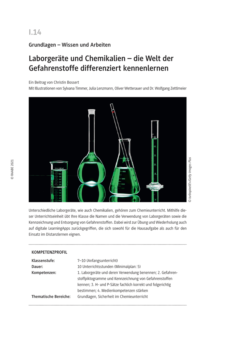 Laborgeräte und Chemikalien